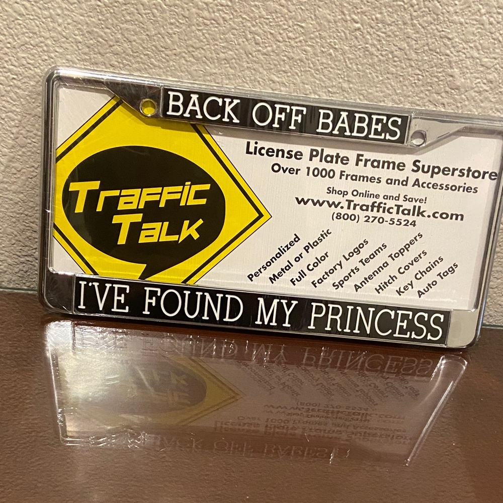 Black and White License Plate Frame